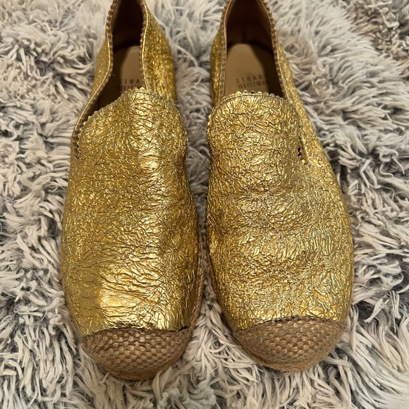 Stuart Weitzman gold leather espadrilles - Picture 2 of 8